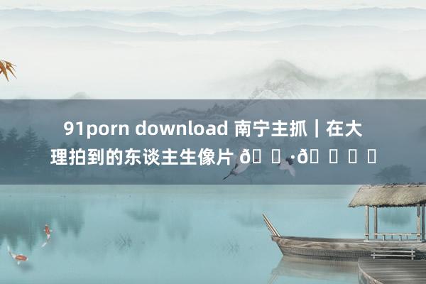 91porn download 南宁主抓｜在大理拍到的东谈主生像片 📷🏝️